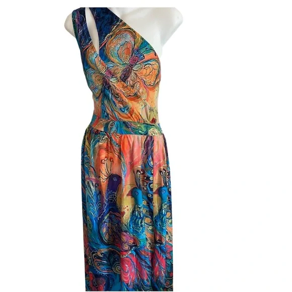 Made With Love  | Dresses | Made With Love Peacock Maxi Dress Xxl Made  Wrecycled Materials | Poshmark